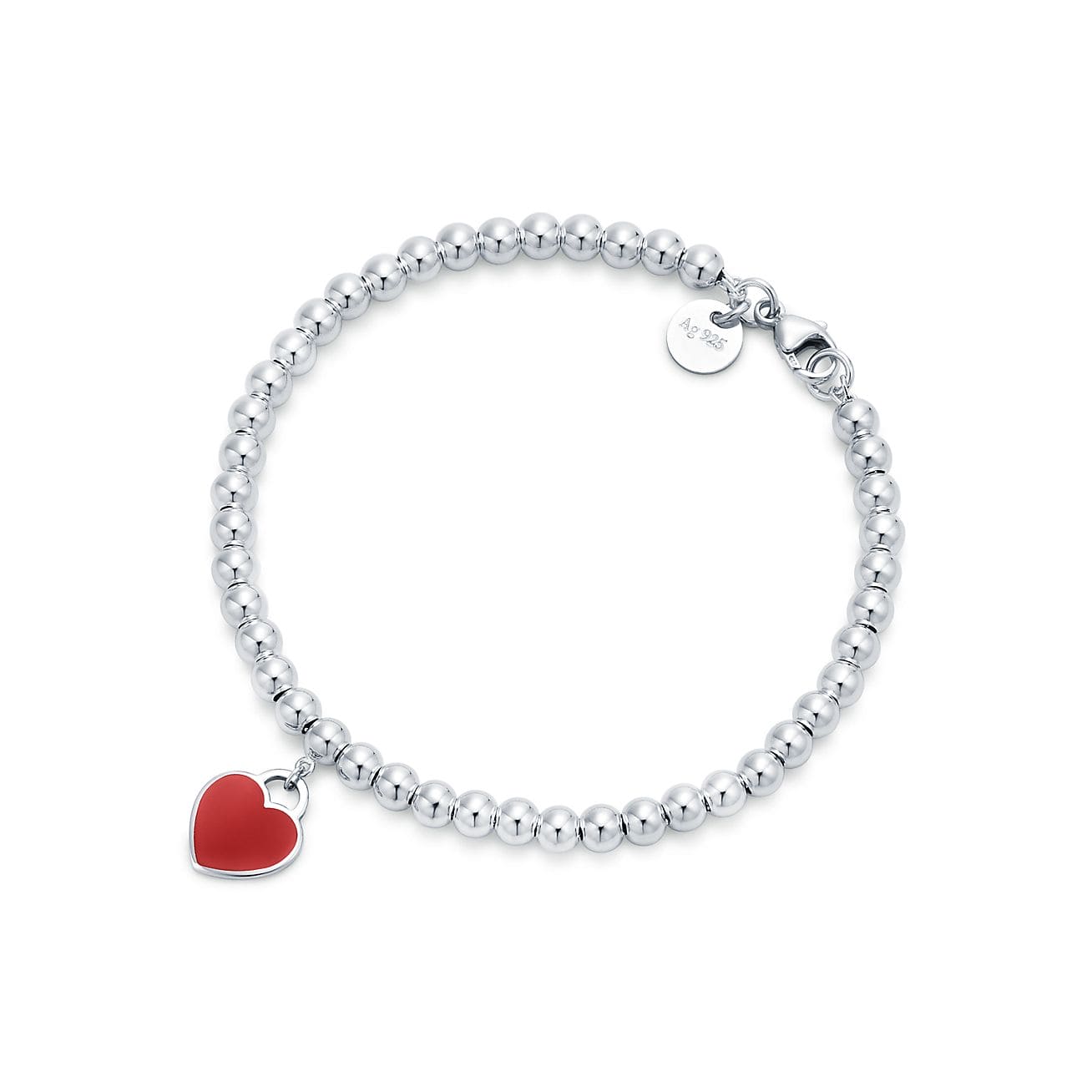 Return To Tiffany Red Heart Tag Bead Bracelet