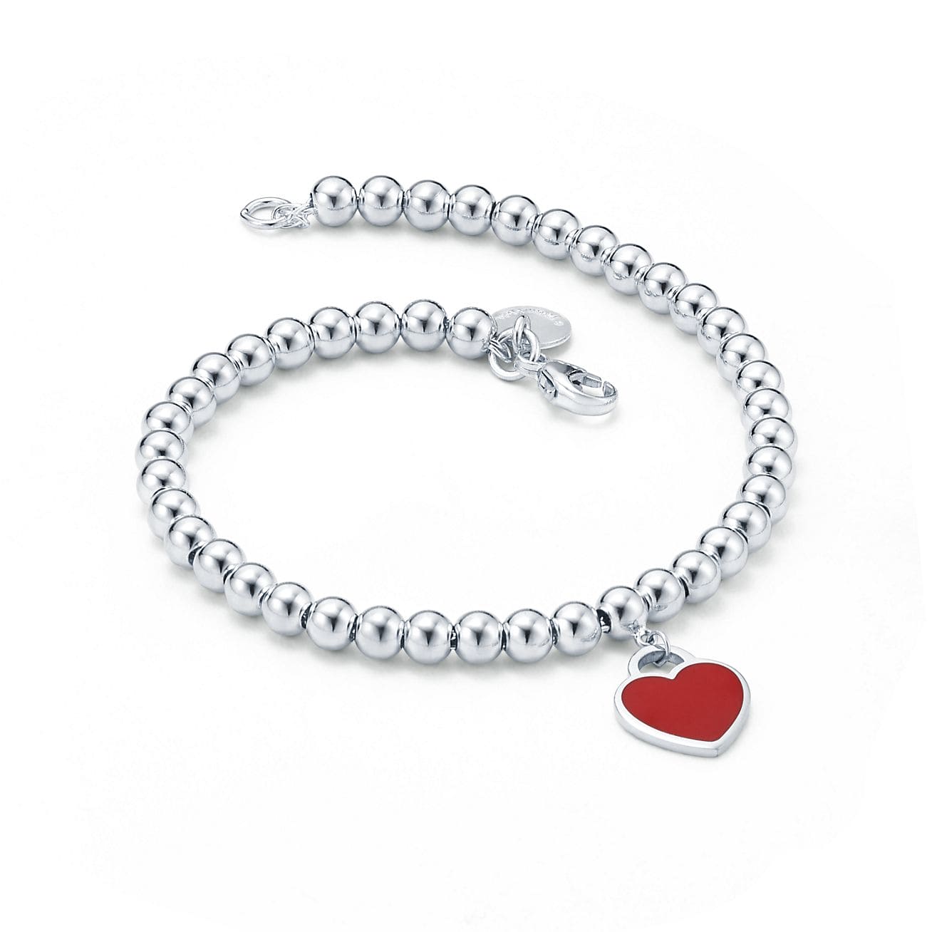 Return To Tiffany Red Heart Tag Bead Bracelet