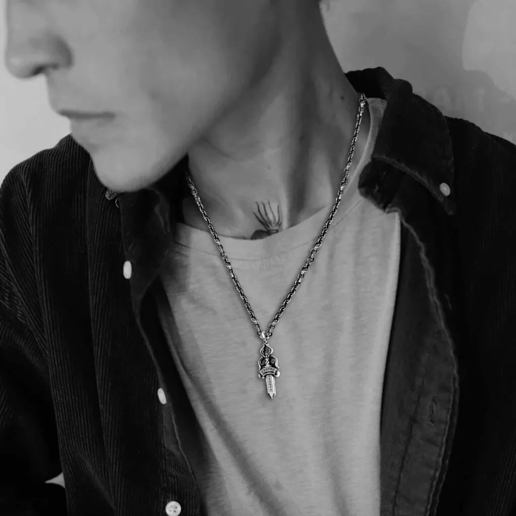 Chrome Hearts Double Dagger Pendant Necklace