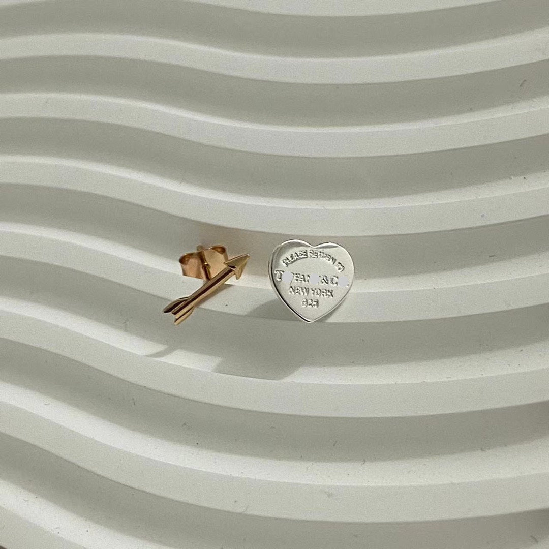 Cartier Heart Tag and Arrow Stud Earrings