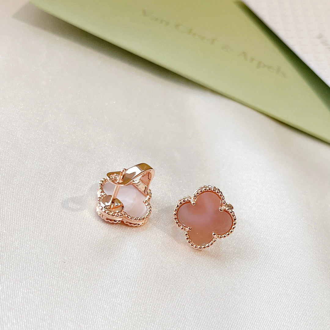 Van Cleef & Arpels Magic Alhambra Pink Opal Earrings