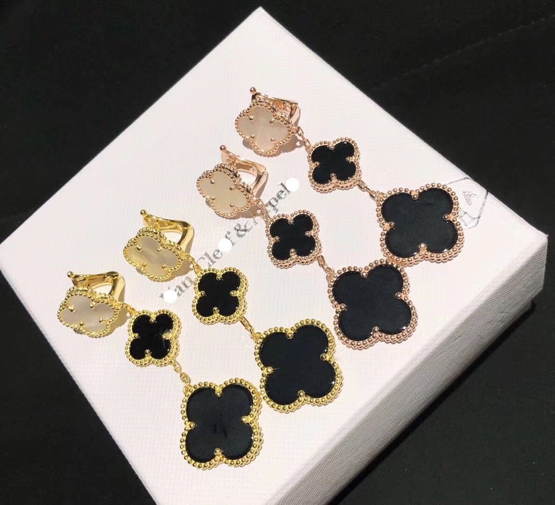 Van Cleef & Arpels Magic Alhambra Three Pearls Motifs Earrings
