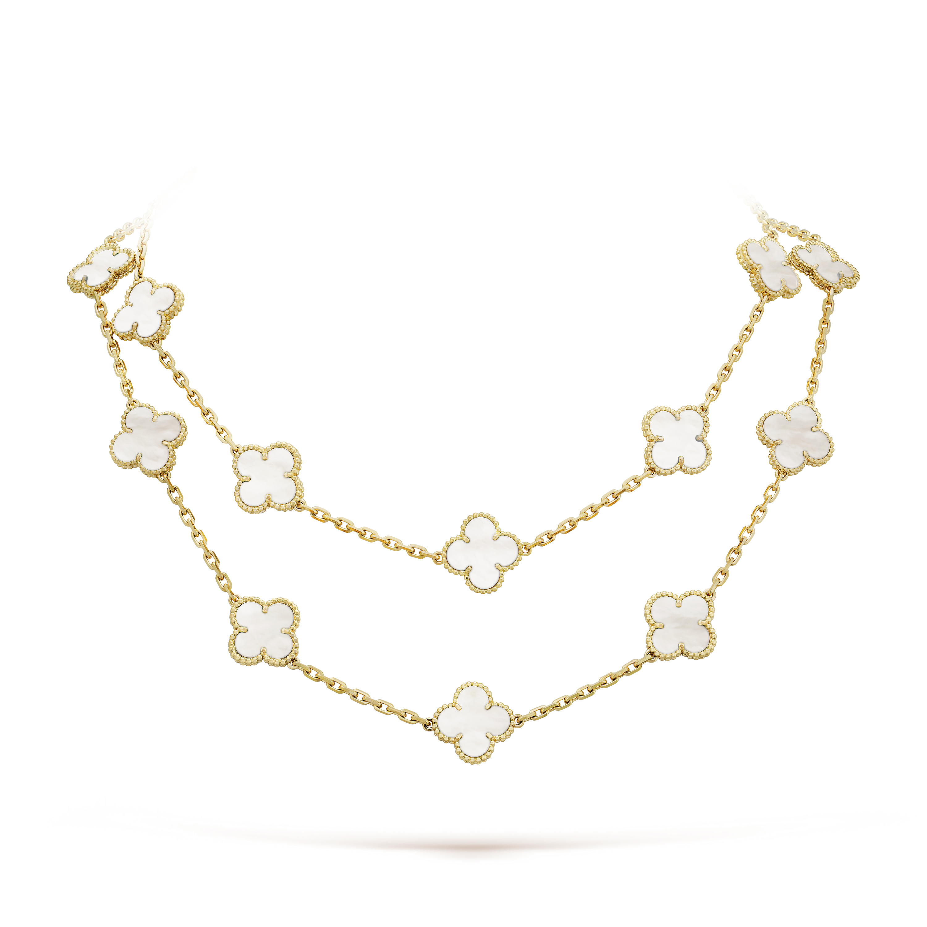 Van Cleef & Arpels Pearl Vintage Alhambra 20 Motifs Necklace