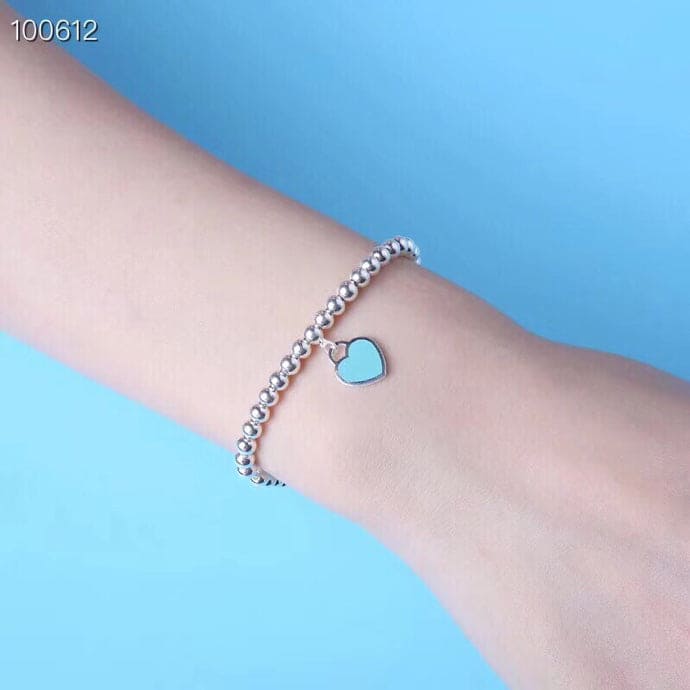 Return To Tiffany Blue Heart Tag Bead Bracelet