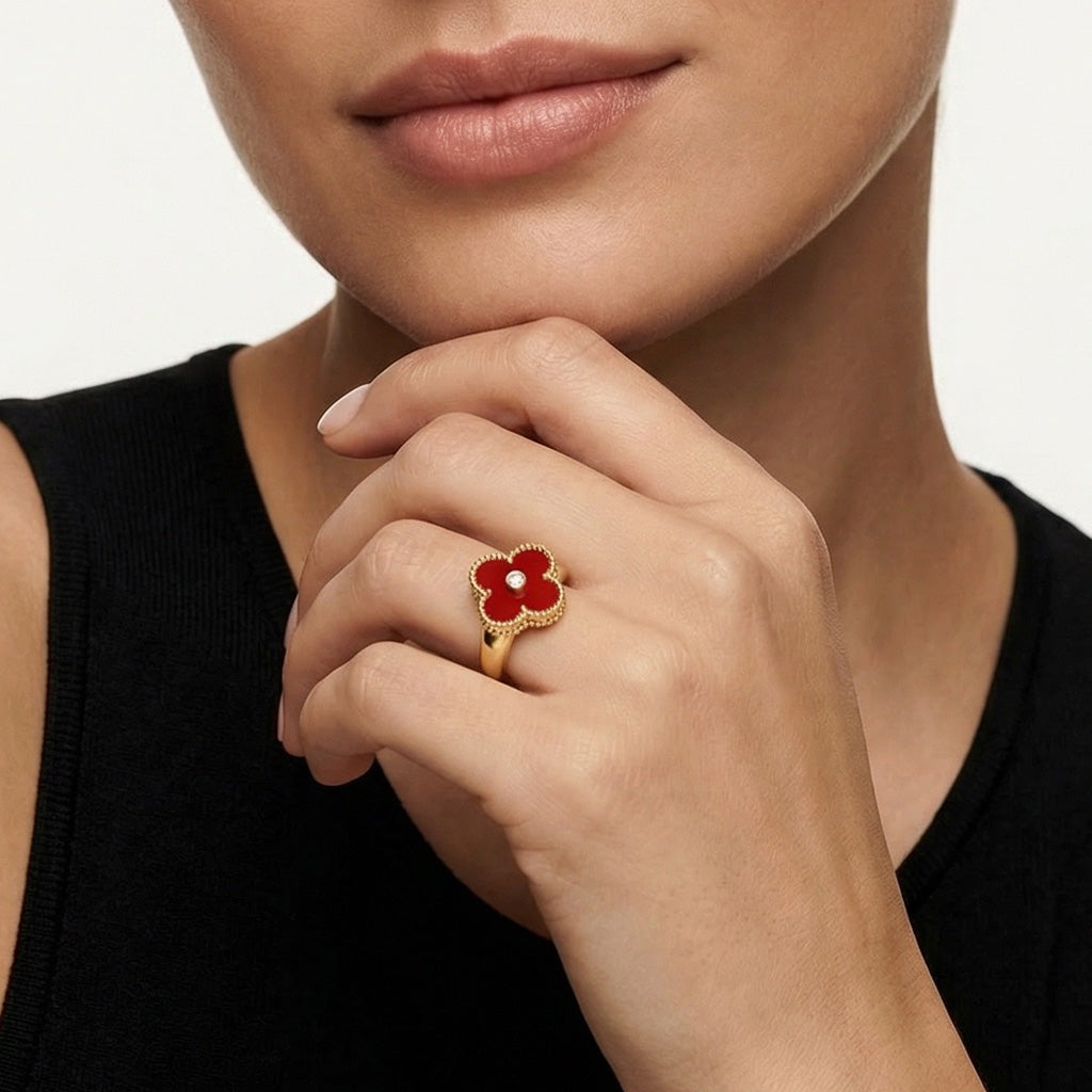 Van Cleef & Arpels Vintage Alhambra Carnelian Ring