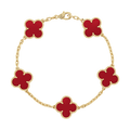Van Cleef & Arpels Vintage Alhambra Five Motifs Carnelian Bracelet