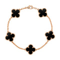 Van Cleef & Arpels Vintage Alhambra Five Motifs Clover Onyx Bracelet