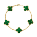 Van Cleef & Arpels Vintage Alhambra Five Motifs Malachite Clover Bracelet