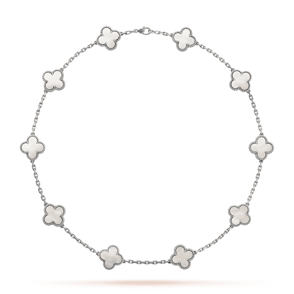 Van Cleef & Arpels Vintage Alhambra Mother Of Pearl 10 Motifs Necklace