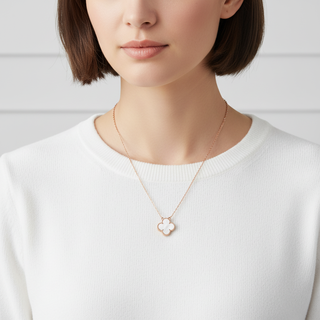 Van Cleef & Arpels Vintage Alhambra Pink Mother Of Pearl Necklace